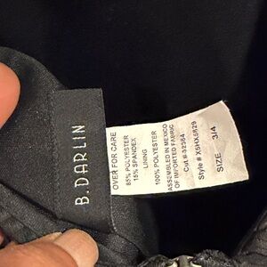 B Darlin Black Cocktail Dress with Lace Hem